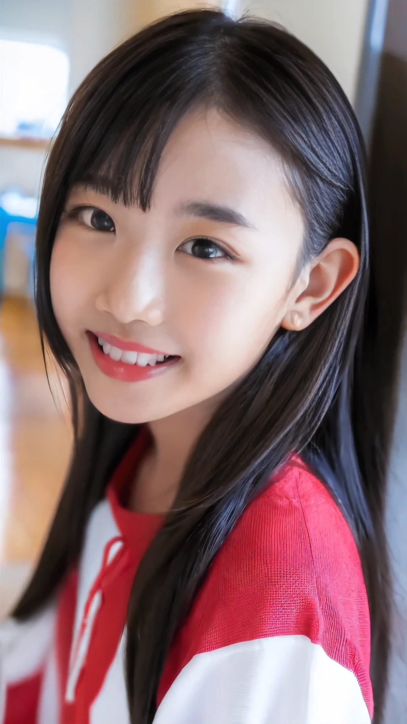 ((最 High Quality 、8k,masterpiece:1.3))、( perfect style and focus :1.2)、Hotel Rooms、 High Quality 、 I can clearly see provoking their teachers、 Junior high school student me 、 Face is close 、healthy、ugly、Smelling , evil smiles 、Brat、 sex,low saturation, Low Contrast 、 ,( One Girl :1.4), big breasted
