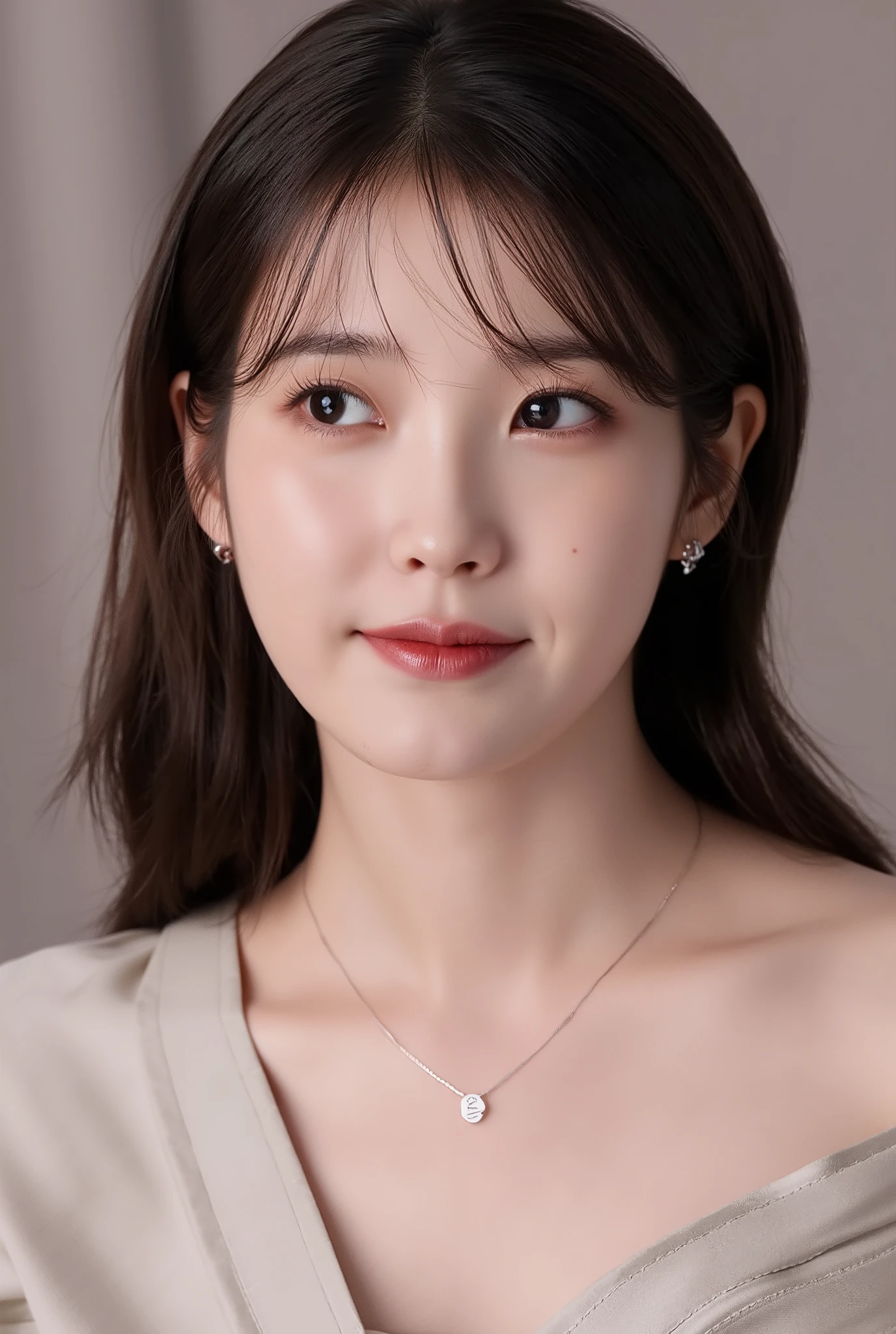 32 hair, high detail, Hi-Res, High Density, She is alone in a hotel room, (Realistic person, fine grain, Eyes Shining, beautiful eyes, Slanted Eyes, Detailed lips, Translucent white skin, realistic face with every detail :1.3), (Japanese Idol, korean Idols, Japanese model, hair model , Pop Female Idols:1.2), ( Blushing, natural makeup, necklace , earrings for a woman alone, earrings for a woman alone:1.4) Beautiful casual look:1.6), (small firm breasts:1.2), (young and very beautiful hair, Fashion Leader, fashion model on her bed, iu, Unforgettable Eyes, Her eyes are so beautiful, best gown from Fashion Week, cutting-edge fashion :1.6), (Please show me your whole body, showing off her full slender body, Stylish eyes:1.7), (random trending fashion:2.0), she has a sexy smile, small cleavage, silk gown, (small and firm breast: 1.0), she confidently poses for photoshoot, seductive tights and legs