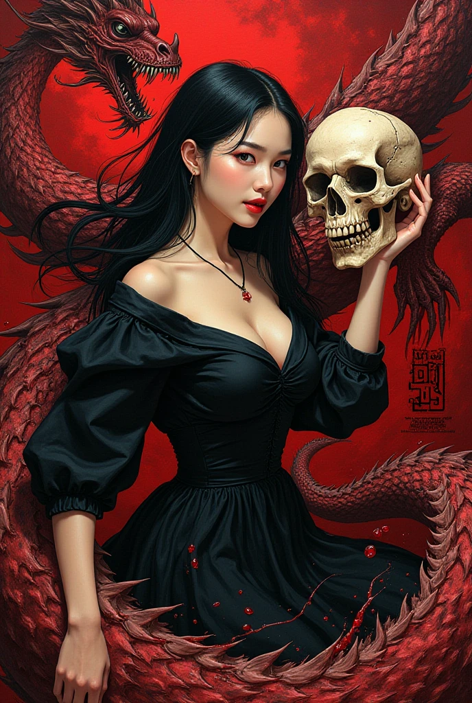 Official Art, 8k wallpaper unit, ultra detailed, beautiful and aesthetic, high quality, beautiful, Masterpiece, Best Quality, (red hair, tangled, mandala, tangle, entangle: 0.6), low contrast, una linda chica que sirve pastel a los DEMONS, lilac, bright pastel colors, kawaii, (horror), creepy, rabbit skull, goat skull, in hell, creepy, DEMONS, claws, better lighting, beautiful face,