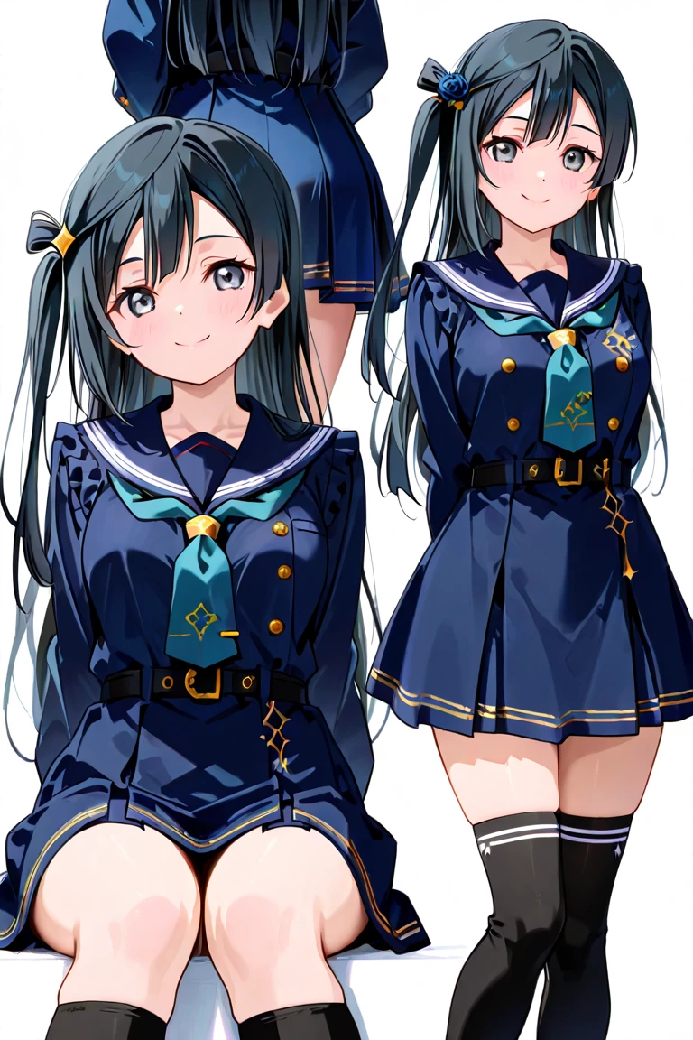 anime - style image of a character with a variety of hair and accessories, anime set style, anime character reference sheet, fantasy uniform, flat anime style, anime full body illustration, full_body!!, complete detailed body, extra detailed body, anime vtuber full body model, soft anime illustration, anime style character, clean detailed anime style,
