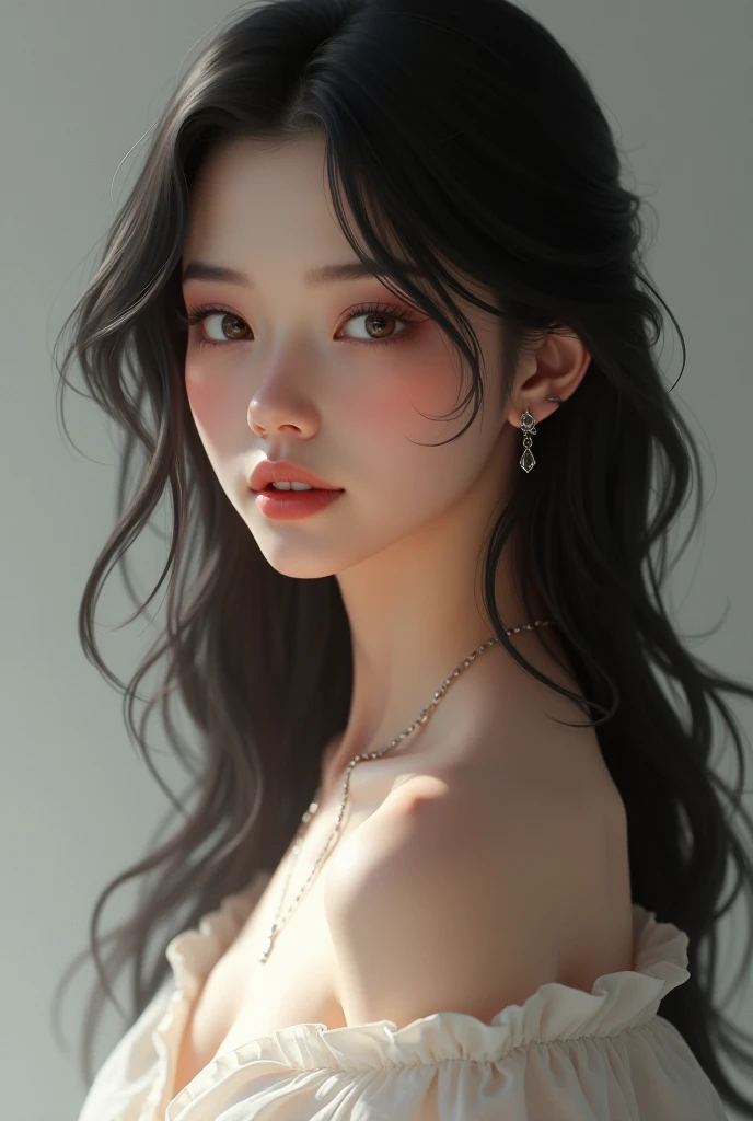 ((最大16K解像度のmasterpiece:1.6)), beautiful, Highest quality, Absolutely wonderful, high detail, Ultra-high resolution, masterpiece, Real, Realistic, The depth of the written world, Cinematic Light,
One elegant mature woman, Long black hair, beautiful顔, Highly detailed facial expressions, Gentle expression, Transparent white skin, Very delicate skin texture, Superb proportions, Anatomically correct body,
Elegant high leg swimsuit, snow-white color, Fine fabric texture、
Black Background,
Focus on the upper body,((Close-up of face:1.5)),