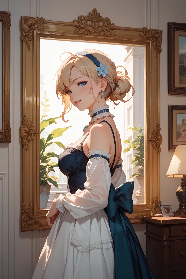 score 9, score 8 up, score 7 up, score 6, score 5, score 4, source anime, questionable, extremely detailed, very beautiful and aesthetic, beautiful face, perfect hands, realistic, raw photo,
1girl, solo, erect nipples,
frilled black dress, frilled sleeves, frilled apron
indoors, standing, at night, dim lighting,
<lora:Expressive_H:1> Expressiveh