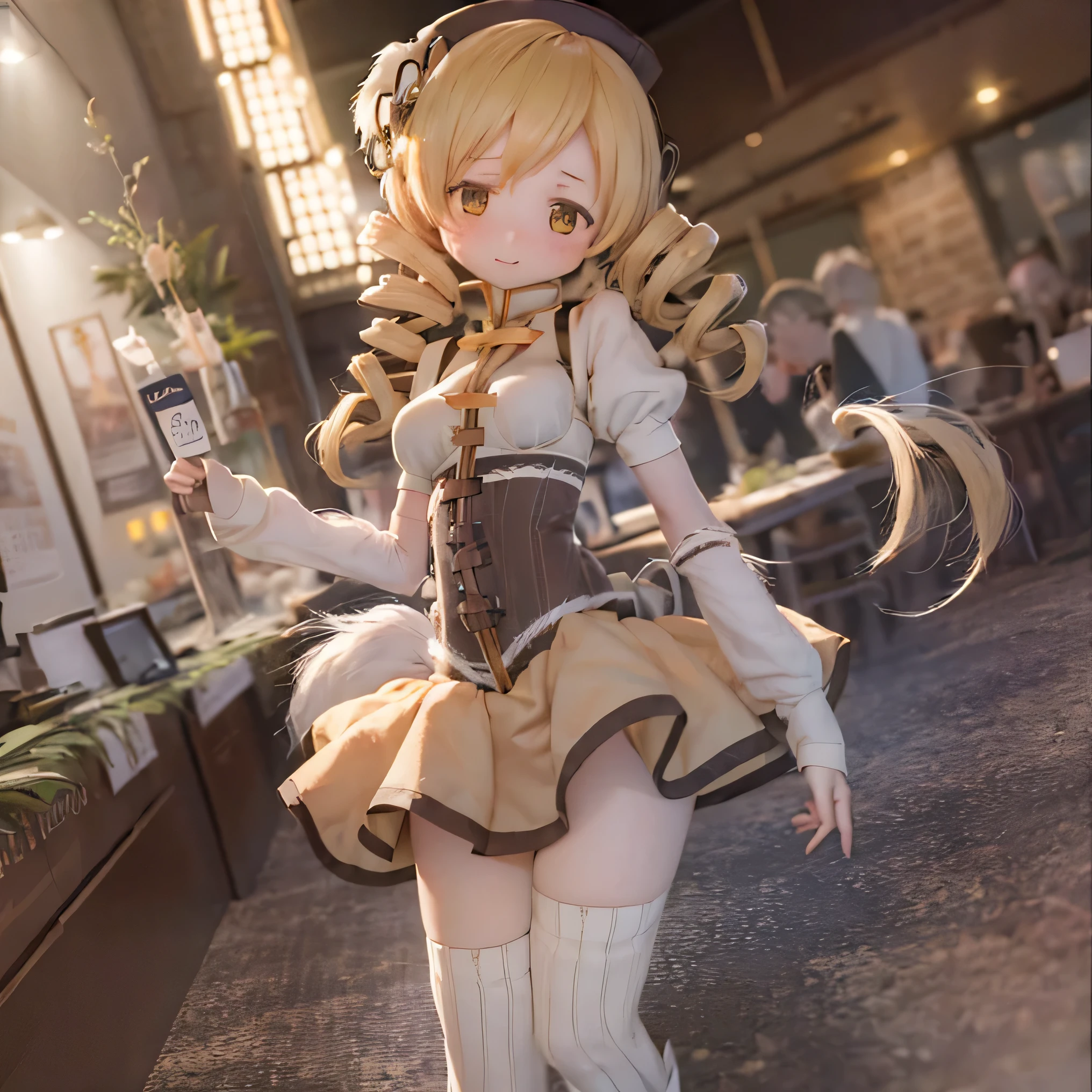 ( nudes) , Over-the-shoulder hairstyle like Mami Tomoe、魔法少女まどか☆マギカの巴マミ、(((( thigh high socks )))