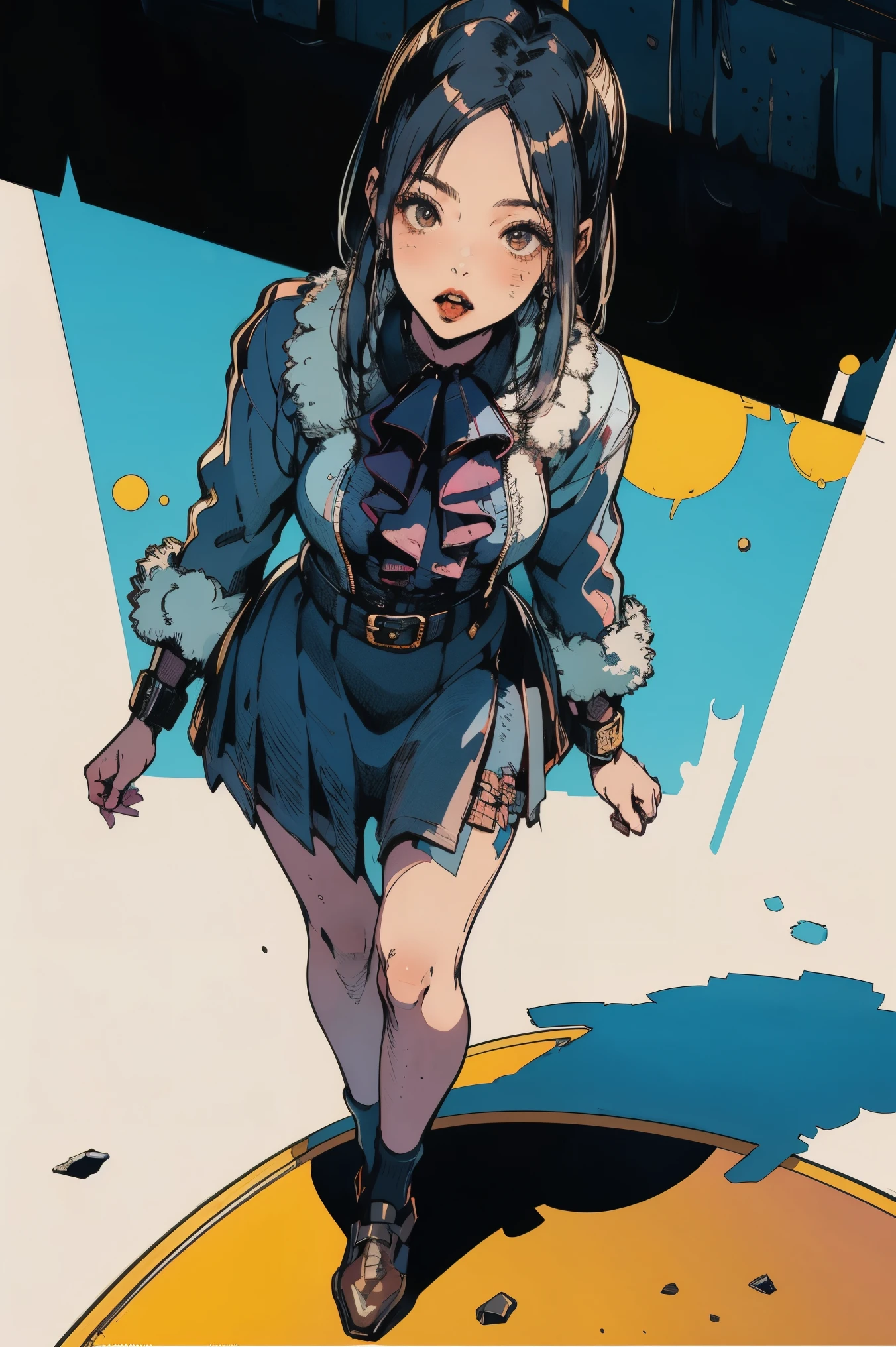 1 , yun jin lee personagem do jogo dead by daylight, Yun Jin Lee sobrevivente, Dead by Daylight ultra preciso detalhado, Vista traseira, perfil Brilho, Obra-prima, Melhor qualidade, cabelo lilaz, Photorealistic style, Instagram pic, ((Full body)), sexy uniform, realistic detailed, excited, depth of field, reflection light, social media composition, wide shot, from above, f/1.8, 85mm, Nikon, 16k, masterpiece, high details, high quality, highres, wallpaper, correção dos olhos, correção de postura, correção de pose , 24-year-old female, long legs,sexy ,exaggeratedly short dress ,long sleeves, ultra black dress ,semi-exposed thighs ,(hips:1,62)