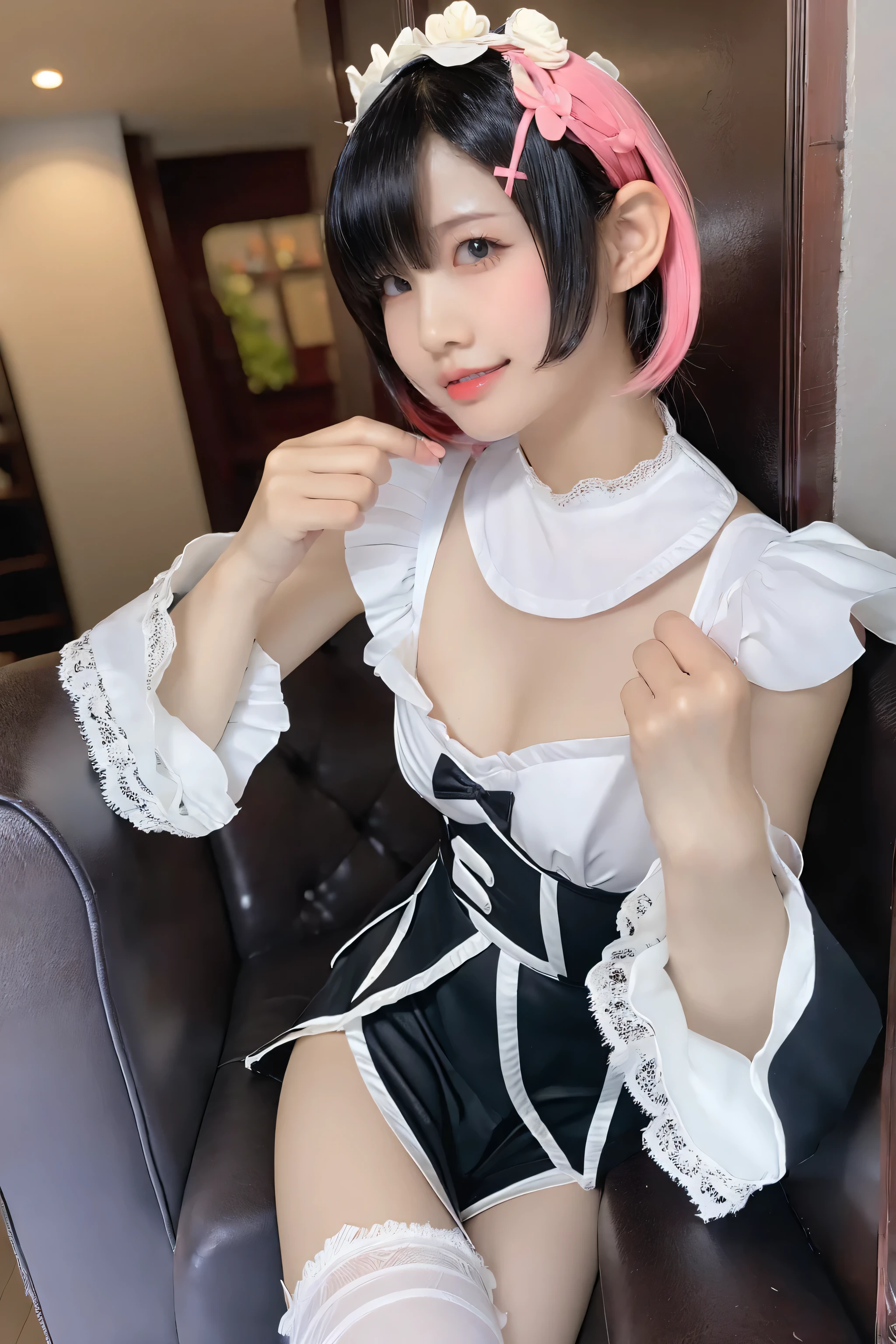 Very noble、She's erotic and cute 、brown skin sunburn marks、Beautiful pink hair 、Wear revealing clothing、 garter belt、 garter strap 、 wears erotic and glamorous lace 。 Please wear erotic pink open lingerie 。。。。。、 Vibrant Color Styles 、 I'll dazzle you with the best images in the best situations .。 this is a high quality product with meticulous attention to detail ...................。...。 erotic poses with hairy pubic hair 。Sexy proportions。 Hang it down to cover your forehead 。 facial beauty。High quality skin texture is the best。Mischievous Appearance。The eyes that look at me are beautiful。 pats her head with a gentle smile 。Beautiful white teeth、 G cup bust、 plump bust、Serving with a beautiful chest、Very beautiful body、this is、 She leaned forward.、Highlight your beautiful stomach and breasts ...................。、 super high definition、 beautiful image 。 vivid details 。Delicate expression around the eyes。。。。Top class performance super high definition beautiful expression down to detail 4K high resolution 8K high resolution for a healthy body to look beautiful