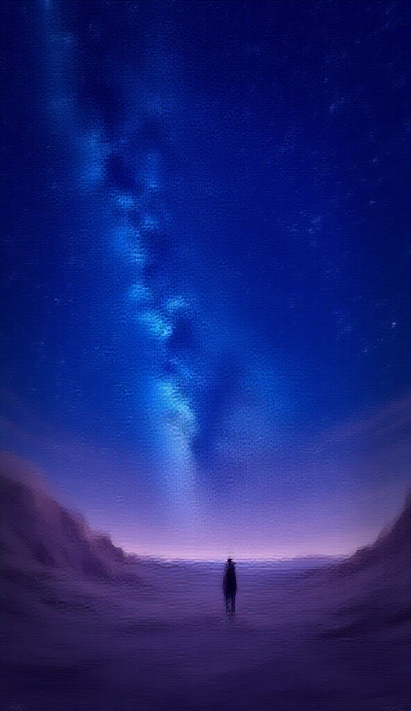  Milky Way　lonely　sad scenery　Desert Planet　 sky full of stars　future