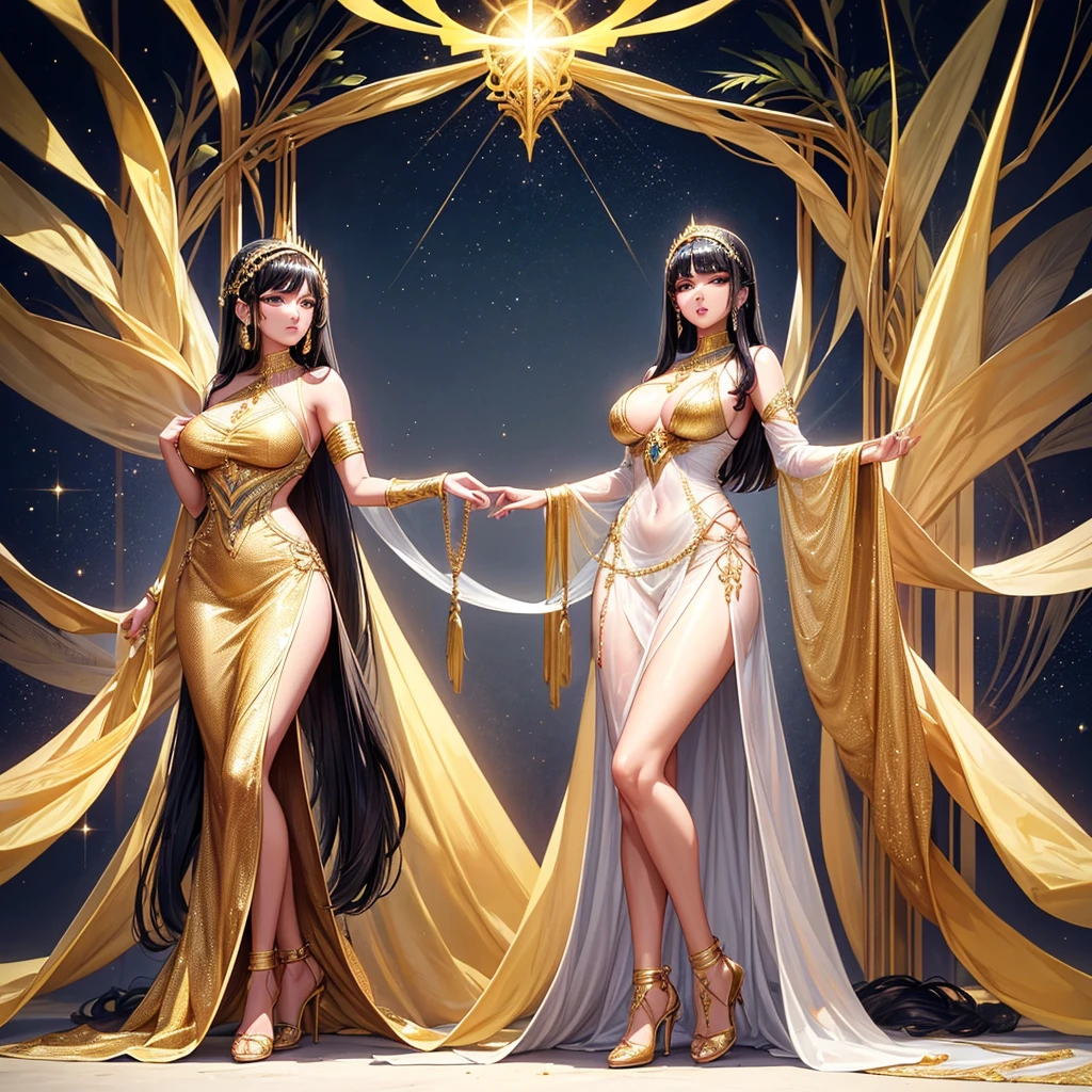 8K, The most realistic, Highest quality, full body image, beautiful woman,1 female, Beautiful Girls, Realistic, Fantasy, Ninai, ancient, Realistic style portrait of a beautiful princess., dragon palace, dragon crown, luxury jewelry, ((Sitting on a beautiful and elegant throne,(big, Spectacular, elegant, gentle eyes, Light Brown, Straight black hair, Beautiful hair, Symmetrical face), proportional figure, according to anatomy)), ชุดFantasyancientมีสีสรรค์, Sitting posing on a throne in the midst of a shining dragon castle., Looks clear.)