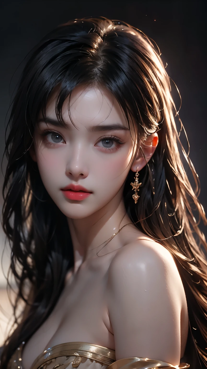 Best Quality, Masterpiece, Ultra High Resolution, (Realisticity: 1.4), Original Photo, 1girl, Pink Off-the-Shoulder, Cinematic Lighting