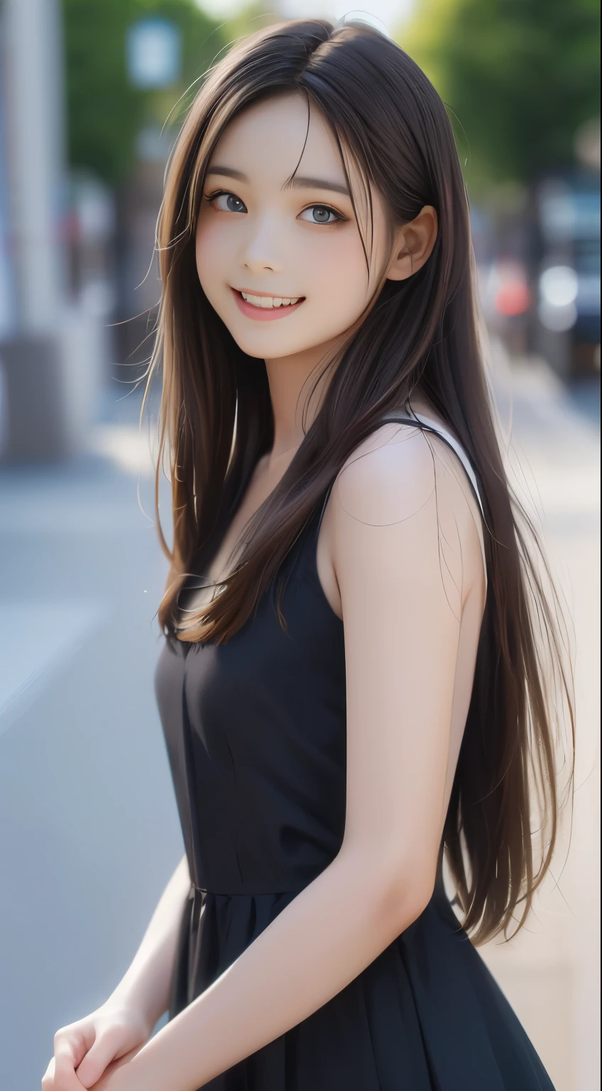 Tabletop, Highest quality, figure, Super detailed, In detail, High resolution, 8k wallpaper, Perfect dynamic composition, Beautiful attention to detail, Women's fashion,Medium Hair,small 、Natural color lip, Bold sexy pose,smile,harajuku、20-year-old girl、cute、sexy shot looking at camera、Swimwear