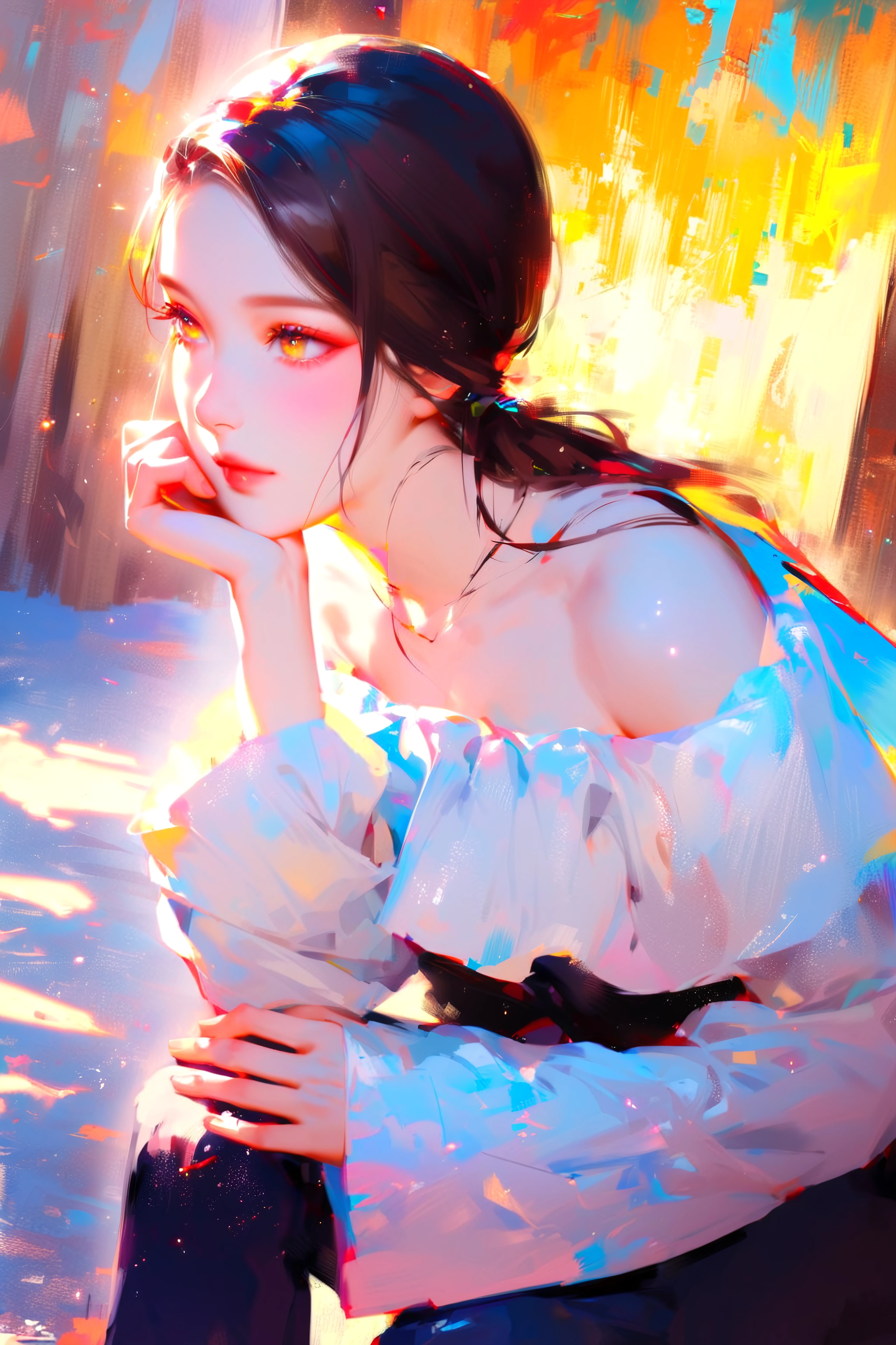DNF Sexy Female Character Wife High Resolution 4K Forecut Back Upturned Miniskirt 1girl Best Painting Beautiful Very sexy Seduction Head down and chest bare hands back 1 person --auto