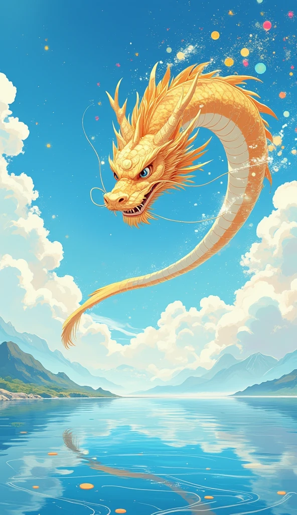 Complete Chinese ancient painting dragon tail