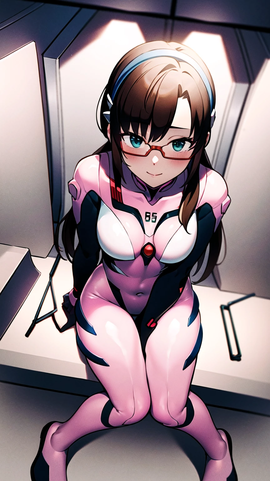 1 Beautiful Girl, Mari Illustrious Makinami, (Mari Illustrious Makinami), Thin fabric leotard, (Pink plug suit:1.47), (The leotard is pink:1.7), Glasses, blue hair band, brown hair Long Hair, Long hair tied in two ponytails, NSFW, (blush), masterpiece, highest quality, High resolution, (One 40-year-old mafia man, penis:1.4), Perfect limbs, (mating press:1.2), sexual intercourse, ((((penis enters vagina)))), behind, Spread your legs, Beautiful vagina depiction, ((Binding, Rotate your arms behind your back:1.2)), ((Restrained by rope)), A beautiful girl has sexual intercourse with a man