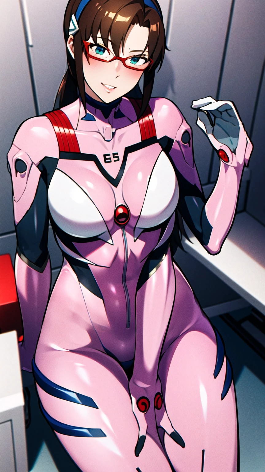 Lilith is in the laboratory with a thin and transparent outfit showing her entire body, all parts