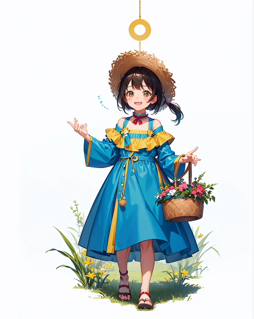 (masterpiece:1.2), best quality,PIXIV, Sweet girl
1girl, green eyes, brown hair, dress, solo, mushroom, flower, hair ornament, braid, hair flower, acorn, jewelry, basket, food, english text, ribbon, antlers, looking at viewer, full body
 <lora:Sweet girl p_20231030174934:1>