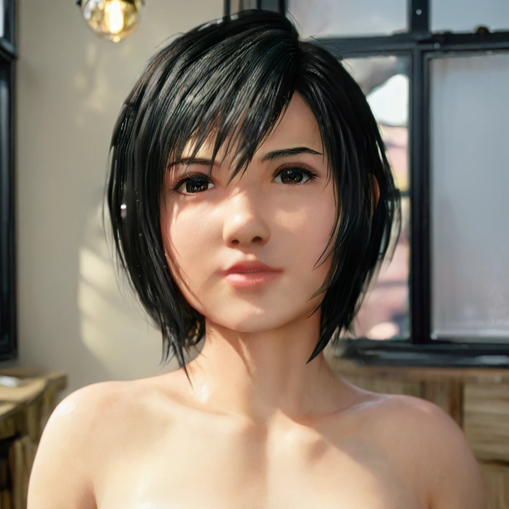 (masterpiece), (best quality), (ultra-detailed), (realistic, photo-realistic:1.2), shiny skin,short hair,looking away,looking down, half opened eyes,collar