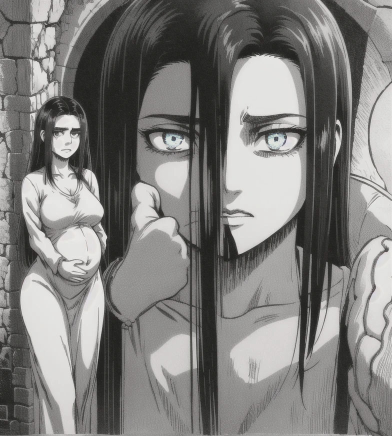 mikasa1 uma mulher, Olhando para o espectador, naked, nas ruas,