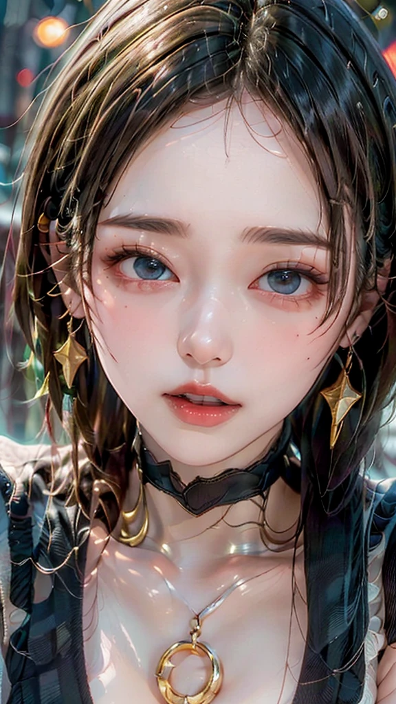 (((masterpiece)))、(((portrait)))、1 girl,lying flat on bed,His face flushed,Scared expression,cry,tears,burst into tears,limbs limp,Reddish-brown hair、curls、red headdress、Nice bun,Perfect hairstyle,red eyes,big ,diffuse light、Dynamic shadows、sharp focus、reality、meticulous、high resolution、entertaining、 lifelike, lifelike, Soaked all over, mascara, blush, turtleneck pajamas,Black sleeveless shirt,black pantyhose,youthful appearance,,Covered in white soap bubbles, There are a lot of white soap bubbles in the mouth,whole body