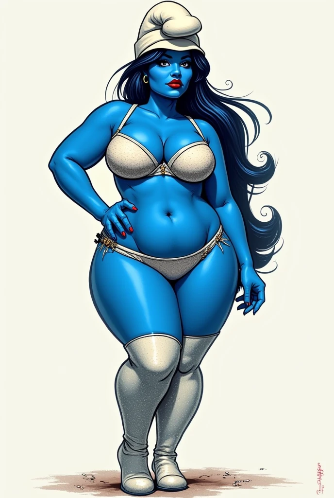 1woman, Twi'lek, slave outfit, defeated, obese, inside a dungeon, blue skin, 