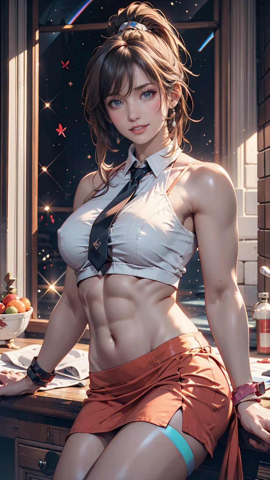 24-year-old female、nude、naked、just、Pussy、Stiletto Heels Odell Pose、Choker with lace embellishment、Put one hand on your hip、View your audience、pubic hair((pubic hair ))、Fan-shaped、Wiggle your hips