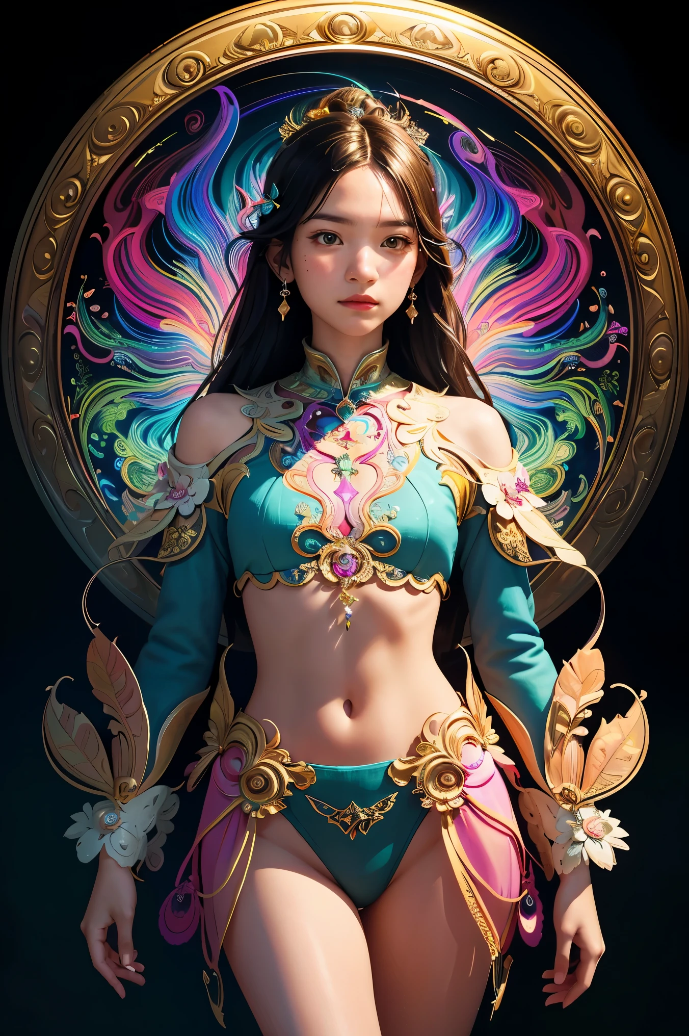 A woman in a costume with a big headdress and a big figure, Gorgeous Role Play, a beautiful fantasy empress, ((a beautiful fantasy empress)), extremely detailed goddess shot, Anime goddess, a stunning young ethereal figure, anime figure; Full-body art, beautiful and elegant elf queen, a stunning portrait of a goddess, the goddess of summer, Japanese goddess, Ethereal fantasy,Blue sky,baiyun,4K,超高分辨率,