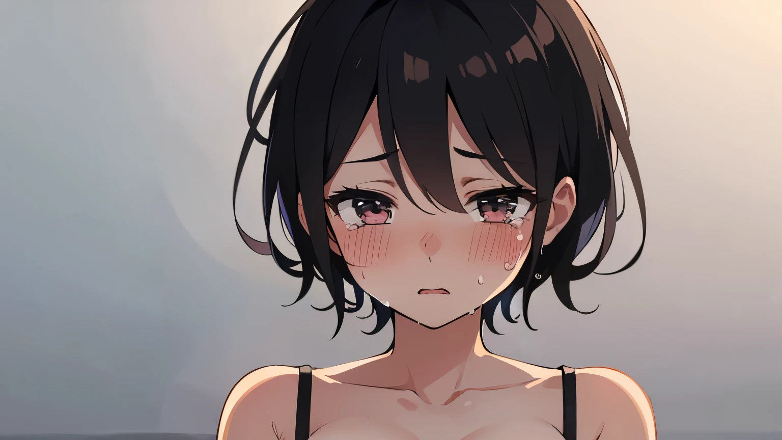 score_9, score_8_up, score_7_up, source_anime, best quality, masterpiece, official art, absurdres, highres, ultra-detailed,waifu2x,Collection: Slice of Life,break,1girl, tomboy, dark-skinned female, short hair, low ponytail, flat chest, beautiful detailed eyes, short shorts, sweat, open mouth, (yawn:0.3), saliva, penis, twitching penis, oral sex, felatio, cum, motion lines,projectile cum, facial, bukkake, heavy breathing, , outdoors, alley, break,(clear line illustration:1.2),very high resolution, very aesthetic, super detailed skin, Best sexual lighting powered by famous artist, 8k,cute picture,beauty illustration,photoshop_(medium),,(Detailed Lighting),best anime 8k konachan wallpaper, pixiv contest winner,