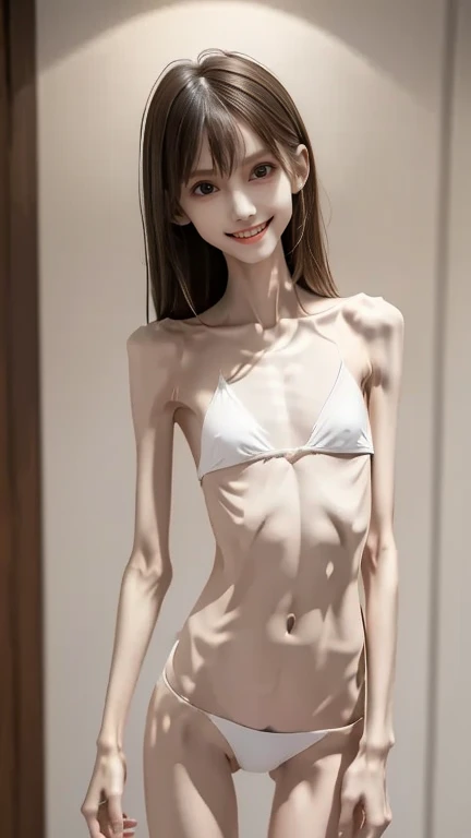 ((highest quality、In 8K、masterpiece:1.3))、(38 year old slender woman standing naked 1.3))　　((Figure 1 View from the abdomen.3))　turned into slime　thin　whitening　beautiful black hair　not wearing anything　 (slim, small, flat, 5.9)　(more nipples 1.9)(Shooting the main body from the front１.9)slim figure and bust,,,,,,,,,,,,,,,,,,,,,,,,,,,,,,,,,,Ａcup　beautiful clavicle　　(small smile 1.5)　brown medium hair　straight hair　1 with a lot of pubic hair.9