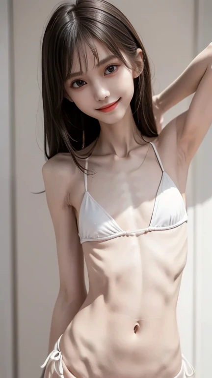 The bikini area is small,sexly,Bikini white,The body is thin,Small Medium breasts,Age 25,Beautiful whole body style,(masterpiece, Highest quality, Beautiful quality),(),Sexy body,Beautiful eyes drawn in detail,