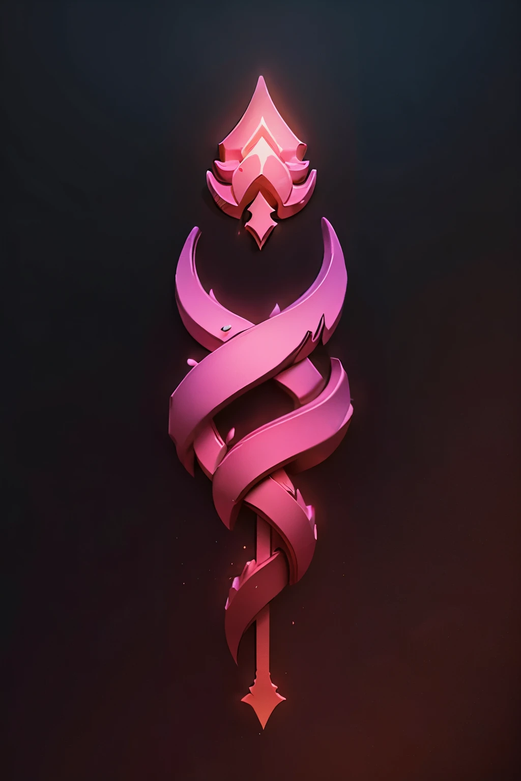 an organic 2-pillar logo for a faction in an RPG world, Using the color Tranquil Pink, balance, ILM, symmetrical, chic,  high quality, with a white background