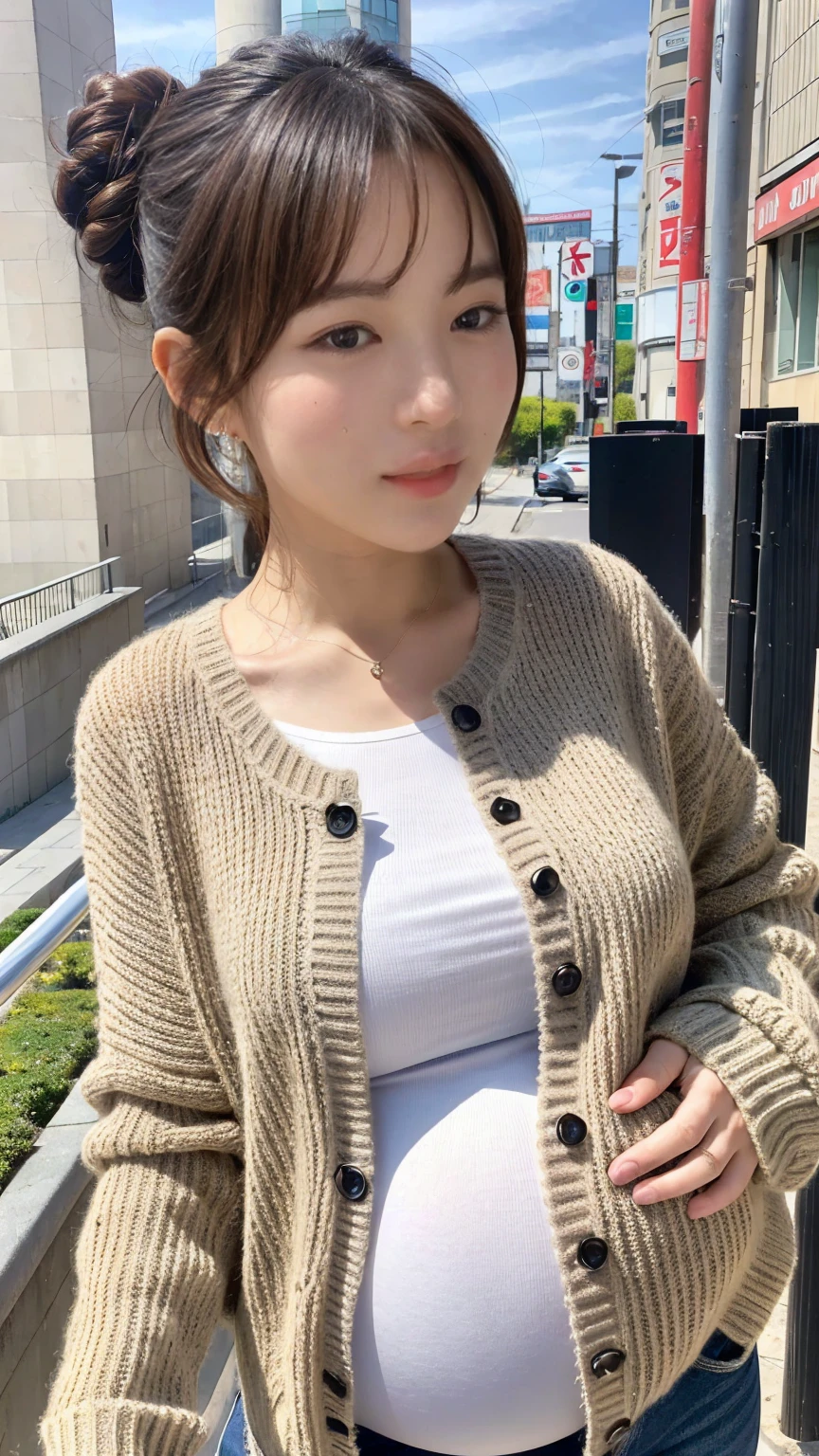 mix4, 20 days, Solo, Long_Hair, Nanase Nishino, Haruka Kaki, park, bench, Seated, (8K, RAW photography, Best quality, Masterpiece:1.2), (Realistic, Photorealistic: 1.37), Professional lighting, photon maping, Radio City, physically-based renderingt