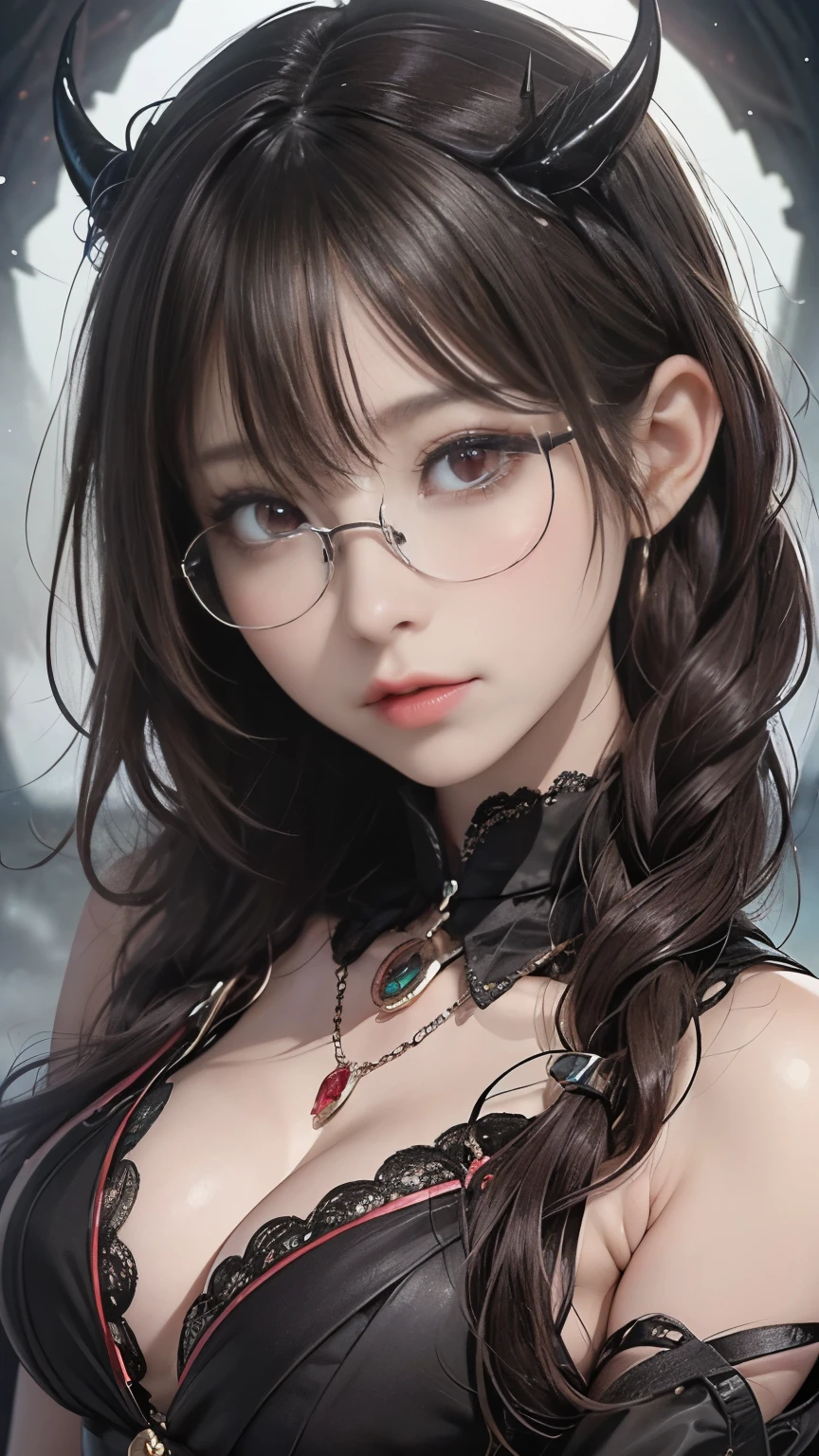 masterpiece, 1 Fairy, Flying fairy girl, Perfect Face, Light, Glass Tree Forest, Dramatic lighting, Blindfold, Super detailed, floating glow Lights, Depth of written boundary, (Shining Dust)