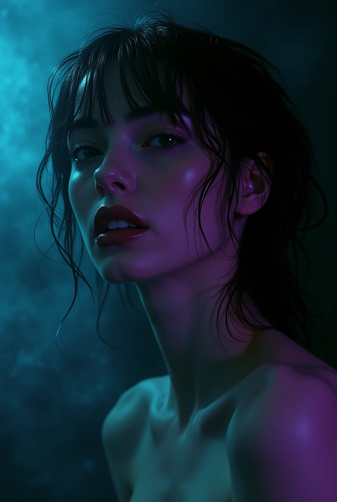 editorial photography,super detailed background,Super realistic,double exposure,depth of field,beauty super slender skinny female vides,soft focus tone,narrative scene,american tv drama FRINGE Olivia Dunhum,
