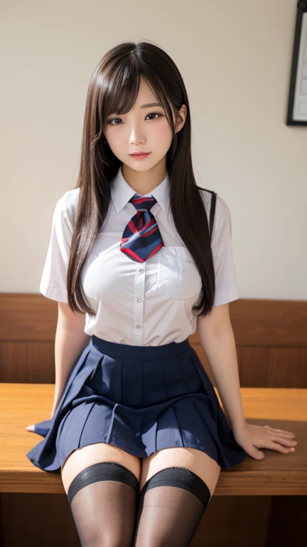 8K, highest quality, real image, intricate details, super detailed, Super high resolution, depth field,(realistic,realistic:1.2),table top , Frontal shot , Looking back、From the middle , 1 girl, Eye_Chan, very beautiful old girl, innocent big eyes,、beautiful breasts:1.5、highly detailed eyes:1.2)、(beautiful breasts:1.1)、wavy hair、curly hair、bangs、, perfect skin, Fair skin, huge breasts, cleavage, tight waist, light blush, alone, looking at the viewer、angry、glare、lean back、warp、Schoolの校庭で、(displeased look:1.5) ((Scniform),(White gym clothes), (Red Bloomer), (sculpture installation :1.1)