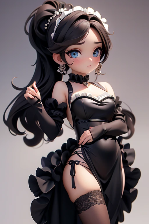 Best quality, 1 skinny Frau , Blaue Augen, sehr lange Haare bis zum Po, (Small breasts), slutty , Halsband, String, Kitty, Pink lace Outfit, on all fours like a bitch,  mit Hundeleine im Mund 