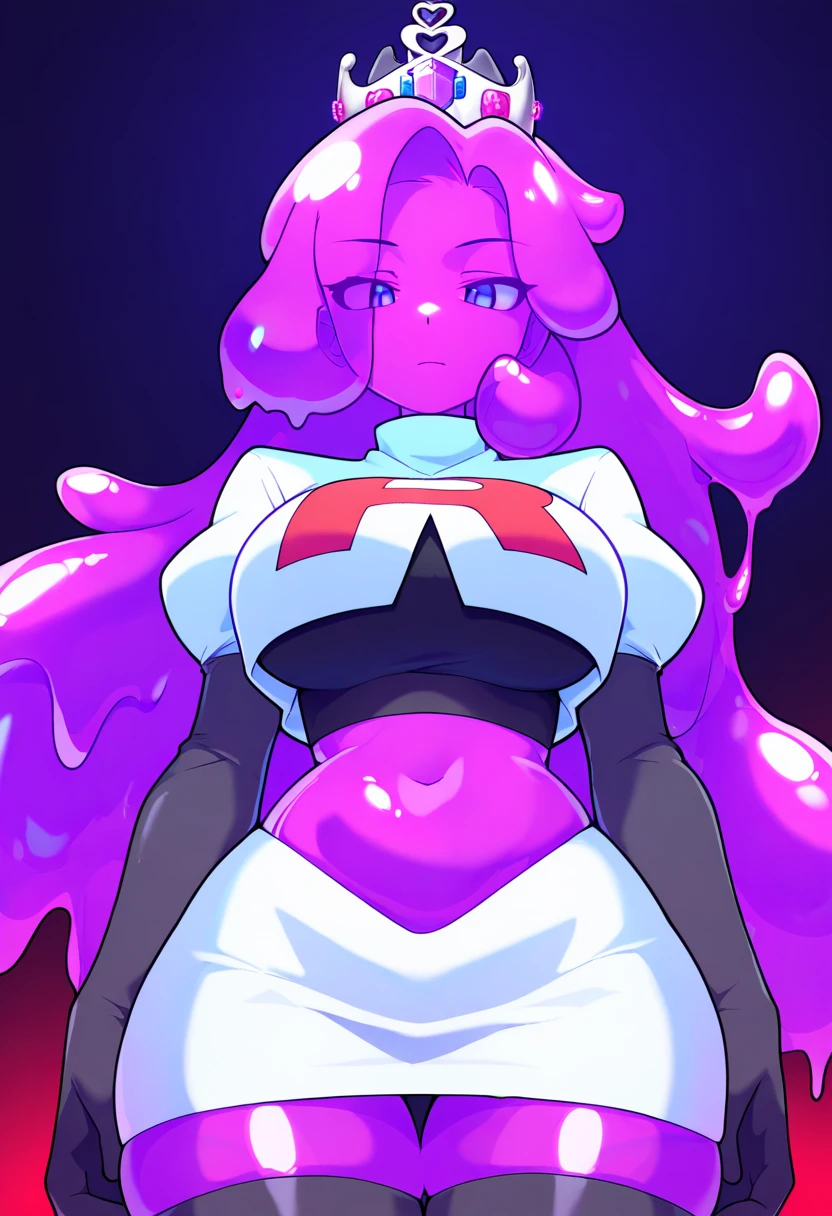 1girl, large breasts, breasts, thick thighs, wide hips, pink hair, long hair, blue eyes, white bodysuit, bodysuit, futuristic, science-fiction, tech, machinery, angel wings, pantyhose, thigh strap, cutout, hip vent, cleavage, serious, glowing eyes, neon, neon trim, glowing eyes, full body, ((full body))
