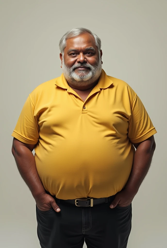 fat indian man smiling