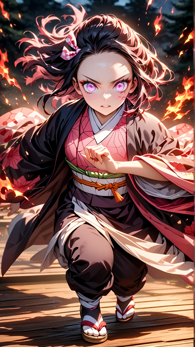 Super detailed, High resolution, Absurd, High resolution, masterpiece,  Kimetsu no Yaiba, Fantasy, petal, Red flower, good looking, sexy man Grabbing a sword, alone, magic, , Highest quality, Highly detailed face and eyes, fire, Grabbing a sword、Characteristics and Abilities: Excellent swordsmanship、「Lunar breathing」Using。Possesses regenerative abilities and a strong body as a demon.。
character: Cold-hearted and vindictive、Inwardly, he struggles with the meaning of his existence.。
background: His real name is Iwakatsu Tsugikuni（Next Country）。His twin brother, Yoriichi Tsugikuni（Next Country）He became a demon out of jealousy towards。
Appearance: 長い黒hairと異様な六つの目を持つ、The Majestic Upper Rank One：Black Death（National）
Appearanceの特徴:

hair: 長い黒hair
目: There are six eyes on the face、Purple eyes face: Dignified appearance and clothing: Traditional Japanese clothing、Special note on dark kimonos: There is a scar-like mark on the forehead.