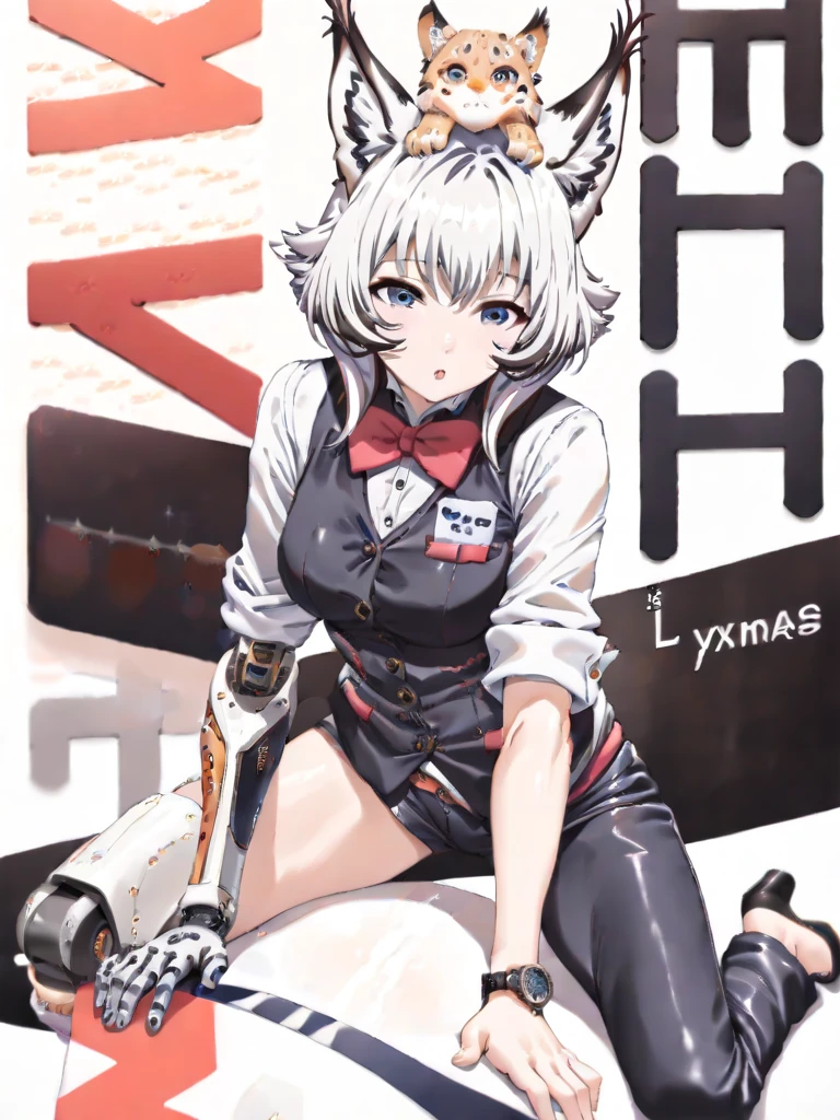 (Fox Girl, Fox Ears, Silver Hair, Fox Makeup, One Girl, Long Hair, Alone on the screen:1.6), (mecha musume, Machinery Parts,Robot Joints, Red clothes, Full body mechanical suit:1.8), (Body measurements are 75-60-75!, Young girl body, Small breasts, Proudly, Standing posture, Plump, muscle:1.9), Avatar, face, lewd face, Dominant representation, naughty face, Uplifting, Skin Texture, outside, Grassy field