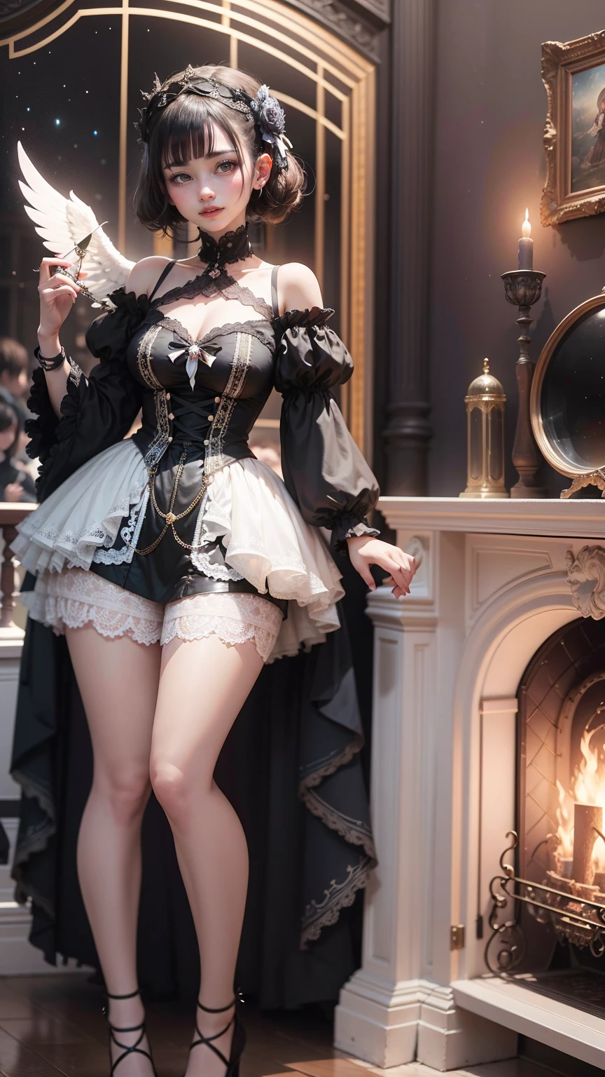 highres,absurdres,masterpiece,best quality,original,extremely detailed CG,extremely detailed wallpaper,perfect lighting,standing on the stage,blurry background,(from above),looking at viewer,
<lora:melx00:0.95>,mature female,melx00,