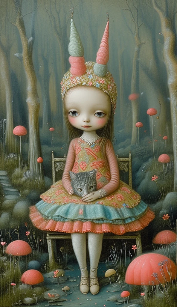 a painting of a girl in an exotic ball gown holding a parasol by dr-strange