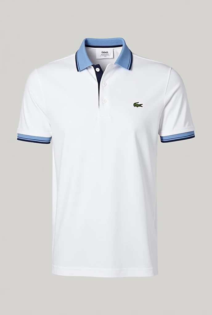 Lacoste embroidery and below the letter ME in small letters on the shirt