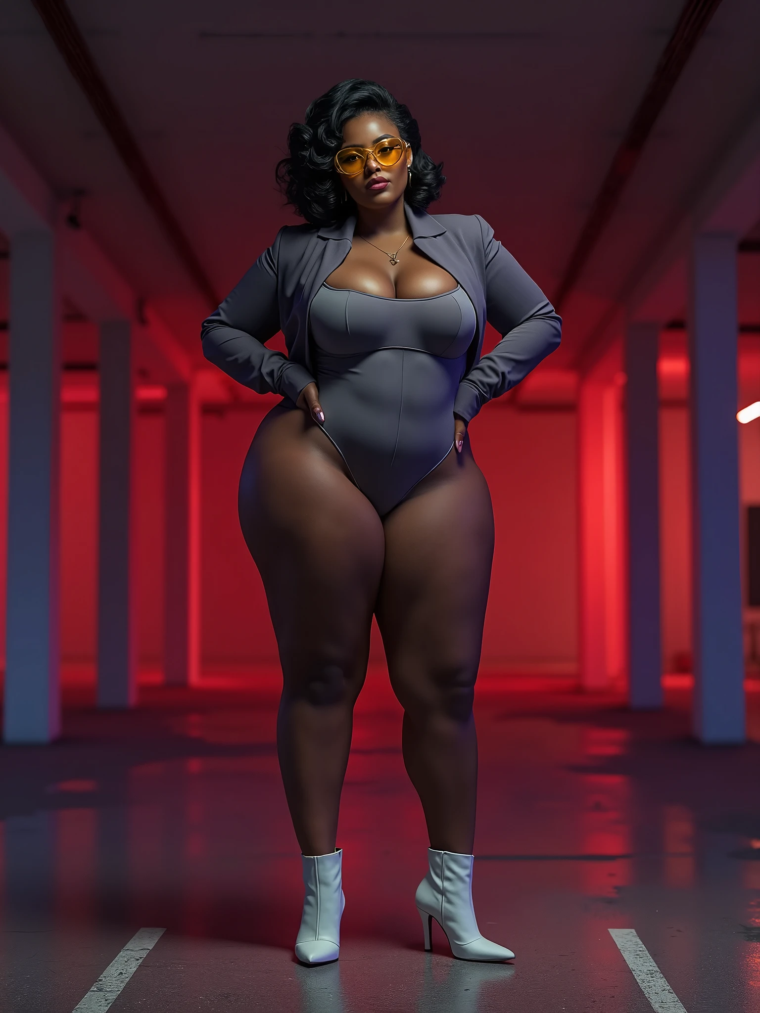 (Fullbody),(5 meters distance high angle in 45 degrees),Two indian busty nun extreme long curly hair in nude erotic Black nun dress,titts areolas expised, glasses, blowjob,