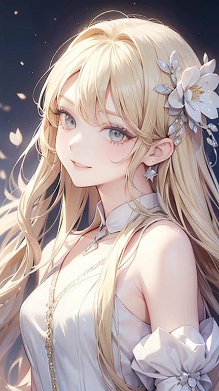 Libra Classical Beauty In a sea of flowers Smile happily close up