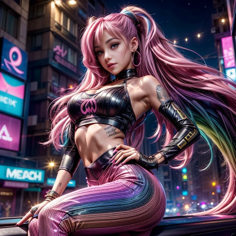 art by daniela uhlig, art by artgerm, white crop top, exposed midriff, (pink and blue trans flag colored hair), in a crowded city, twintails, side view, (looking at viewer:1.5)
harley quinn, upper body, exposed thighs, thigh high stockings, gold inlay,  <lyco:microwaistV05:1.0> (colorful street, cyberpunk city:!.2)