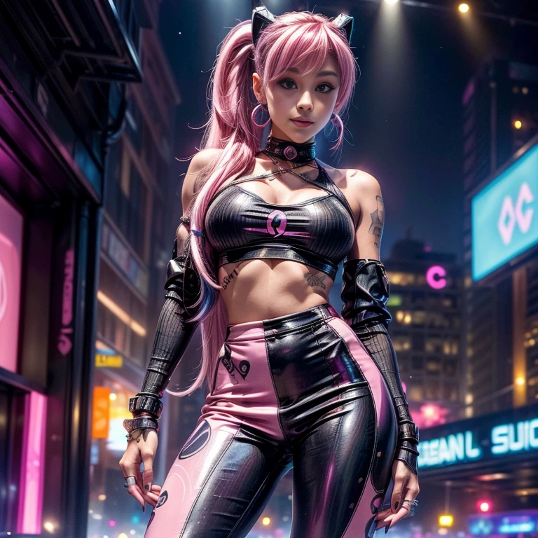A captivating and enticing anime lady, a seductive anime temptress, a hyperrealistic portrayal of a schoolgirl in anime form. She stands atop a skyscraper, overlooking a futuristic cityscape bathed in neon lights. The city below buzzes with energy, matching her vibrant personality. Her eyes glimmer with a mix of confidence and mischief, drawing you into her world. Photographed by Mario Testino, using a Fujifilm GFX 100S with a 35mm lens, the lighting is a combination of cinematic lighting and vibrant colored gels, creating a dynamic and visually stunning image. --v 5 --q 2