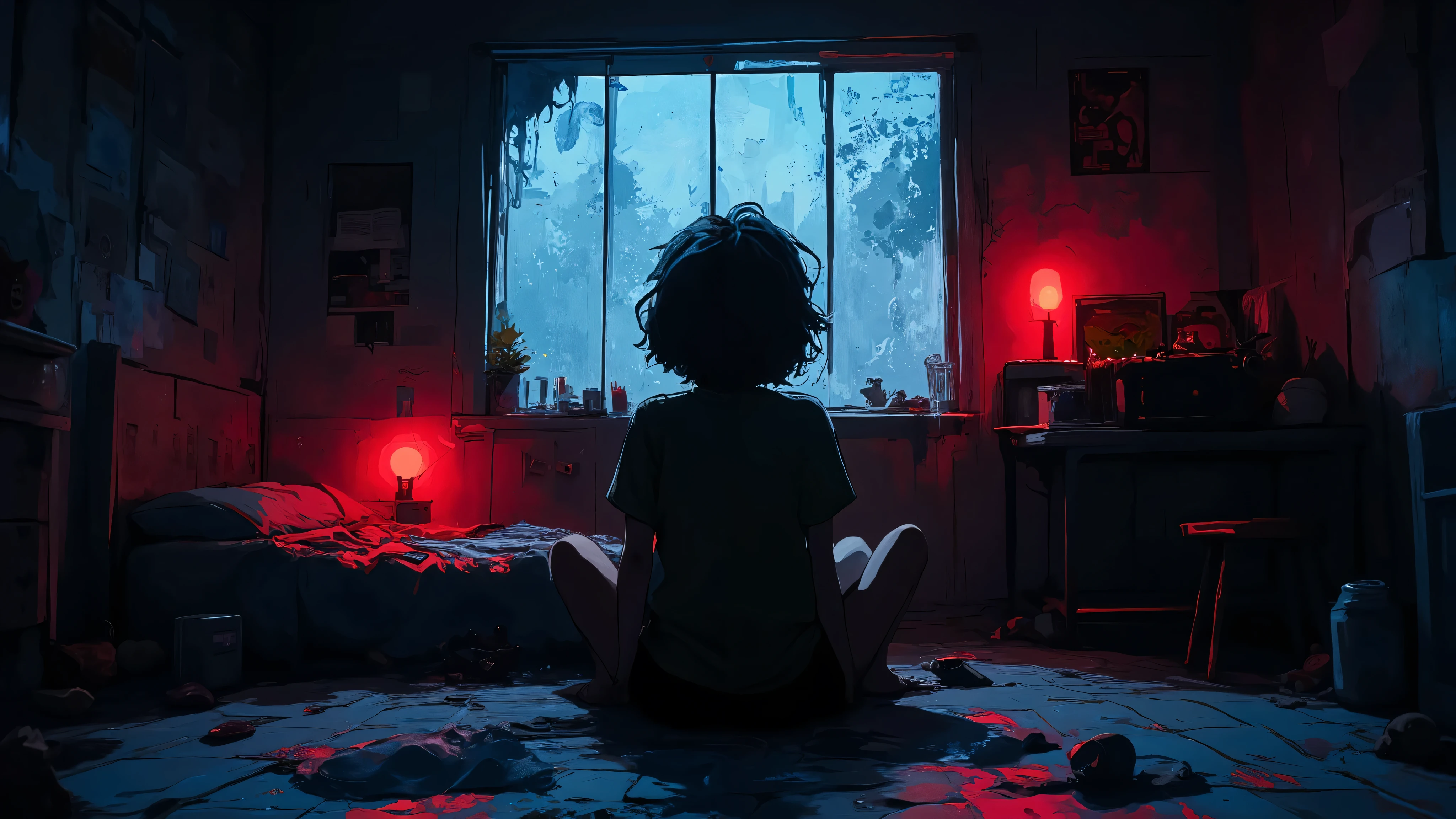 In a dark and dark room , illuminated only by a faint light that enters through a dirty window , Push the door . The room is decorated with posters of horror movies and broken toys scattered on the floor. in the center, a messy bed with brightly colored sheets , who observes the scene with a mixture of disbelief and delight .
The figure on the bed , a young man with messy hair and bright eyes , slowly creeps up . Your gaze stops at an old movie projector resting on a table next to it , Covered in dust. A shiver runs down your back as you remember the stories you had heard about the place . However, curiosity pushes him to get up and approach the projector .
As he bends down to inspect it , hear a soft whisper coming from the darkest corner of the room . He stops in his tracks , Her heart is pounding . " Who's there ?" ask, your trembling voice echoing in the silence . There is no answer , only the crackling of wood under your feet .
With determination , approaches the corner , illuminating with his phone the space covered in shadows . hold there he finds an old rag doll , with a worn smile and eyes that seem to follow him . A strange feeling of nostalgia invades him , but also a deep fear . What secrets does this particular room ?
Determined to discover the truth , sits on the floor, in front of the projector , and he begins to search for the old tapes There are around you . Each one of them seems to tell a different story , but a It catches your attention : "The Last Whisper ". With trembling hands , He places the tape on the projector and turns it on . The light is flashing, , projecting disturbing images on the wall , while the air is charged with a palpable tension .
As the images come to life , su mente se llena de asks. Is this room a haven of forgotten memories or a portal to something darker ? The mixture of disbelief and delight is