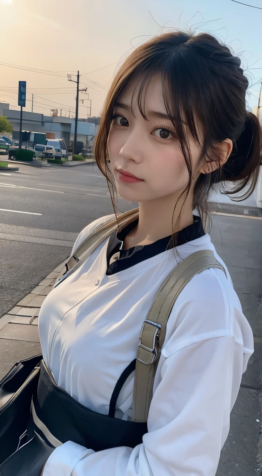 ((Best Quality, 8K, Masterpiece:1.3)), Focus:1.2, Perfect Body Beauty:1.4, ((Layered Haircut, )) , (Sitting on the Playground), JK Uniform, Highly Detailed Face and Skin Texture, Fine Eyes, Double Eyelids, Whitening Skin, Long Hair, (Shut Up: 1.3),