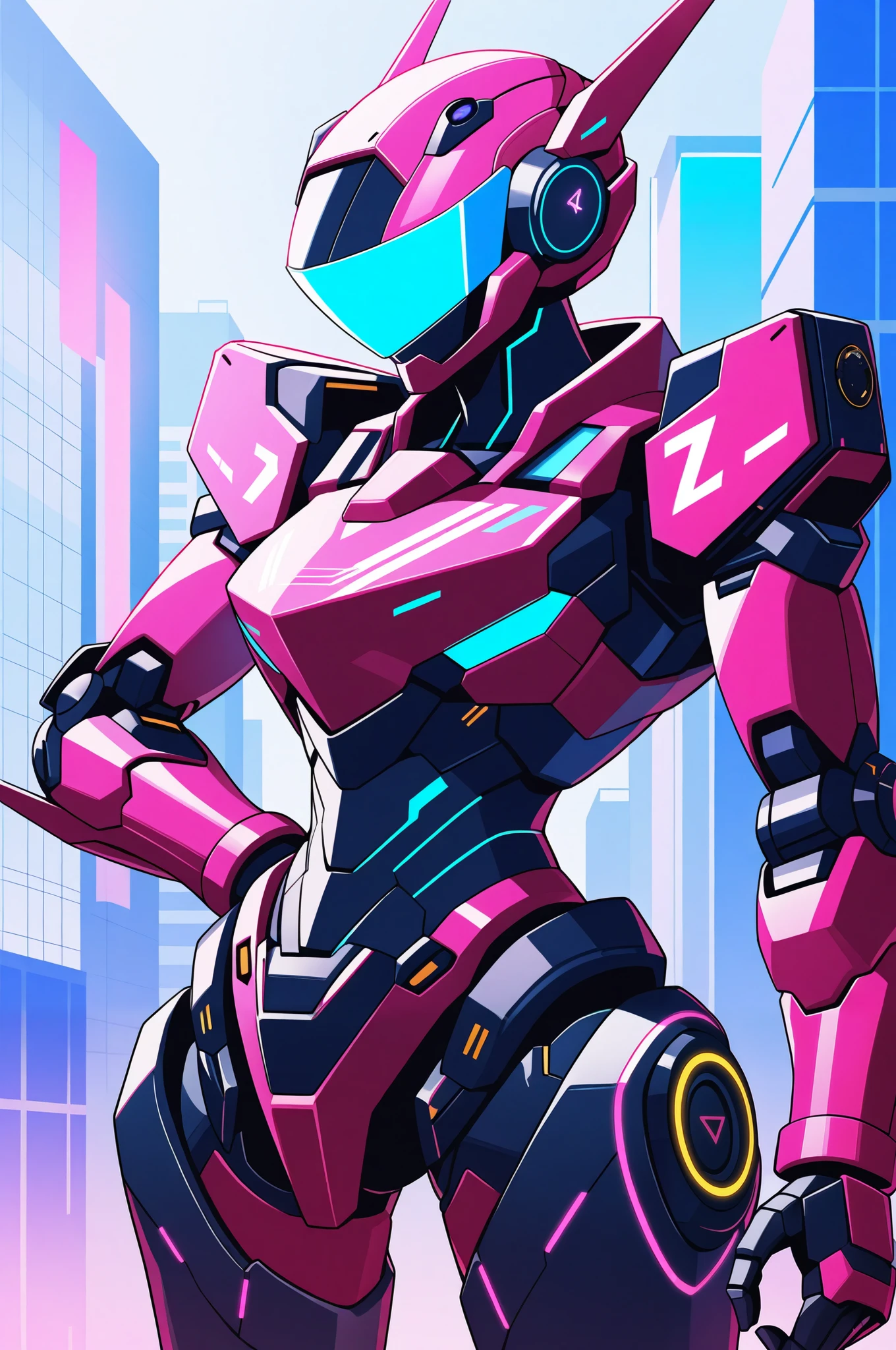Cyber-punk style, bright neon mecha, bioluminescent, intricate details, ultra-high quality
