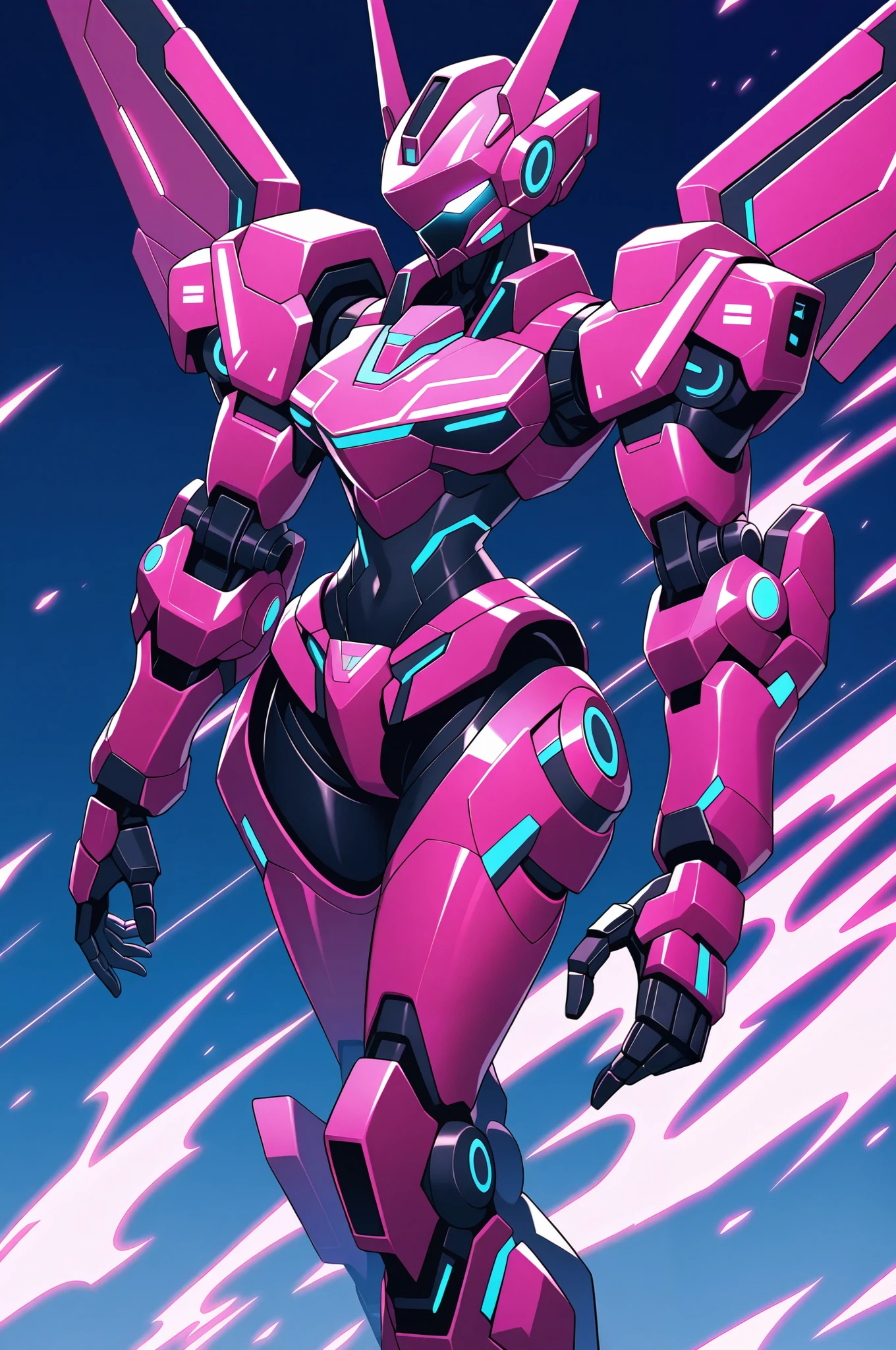 Cyber-punk style, bright neon mecha, bioluminescent, intricate details, ultra-high quality