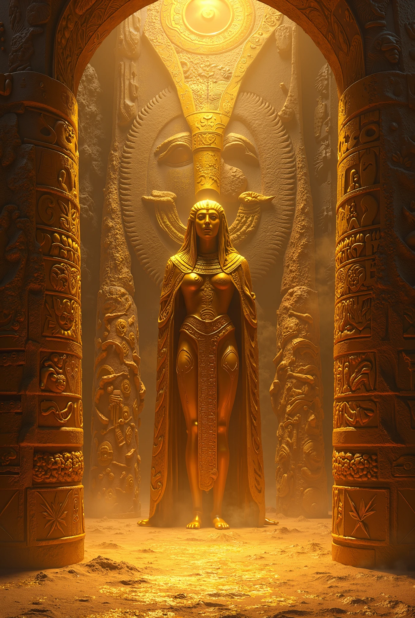 (best quality,4k,8k,highres,masterpiece:1.2),ultra-detailed,(realistic,photorealistic,photo-realistic:1.37),Egyptian pharaoh overseeing pyramid construction,sandstone sculptures,giant pyramid,glorious sunrise,golden headdress,elaborate jewelry,servants in ancient Egyptian attire,exquisite hieroglyphs,precision engineering,monumental architecture,majestic landscape,ancient civilization,rich cultural heritage,timeless beauty,grandeur and power,meticulously carved walls,godly presence,commanding posture,vibrant colors,ancient rituals,lavish offerings,symmetry and precision,aerial perspective,sublime atmosphere,mysterious aura,extraordinary craftsmanship,masterful stone carvings,impressive scale and size,imposing structure,stately figure,awe-inspiring scene,celestial alignment,persistence of history,eternal legacy,proud and regal,divine authority,sun god Ra,imposing throne,awe-struck workers,monumental task,architectural wonder,eternity encapsulated,marvel of engineering,overwhelming sense of grandiosity,unmatched splendor,unyielding strength,ageless monument,transcendent beauty,powerful symbolism.