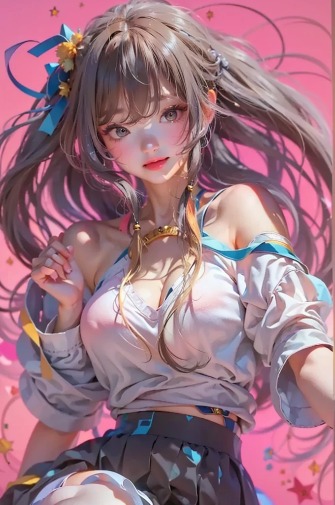 One lady,25-years old,(() ,(((colourfull))), (()), (())((I'm opening my mouth)),((Micro shorts, body suit))(A smile),,(A dark-haired,),((Fantasy,Moon Night))((Clothes are torn))Wet with sweat